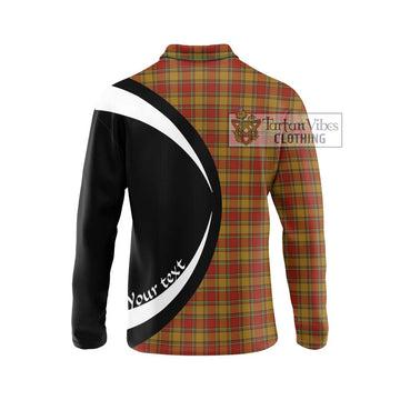 Scrymgeour Tartan Long Sleeve Polo Shirt with Family Crest Circle Style - Tartan Vibes Clothing