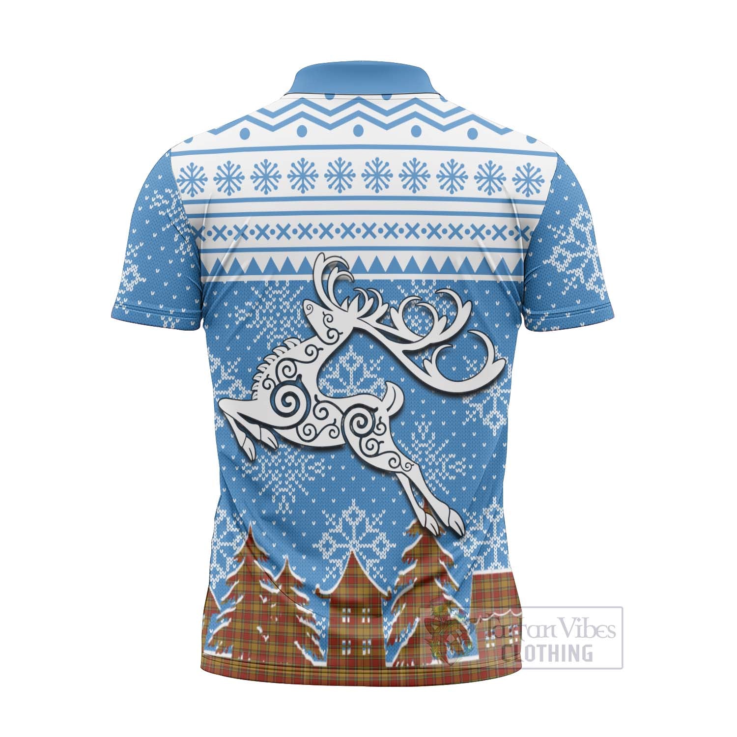 Scrymgeour Clan Christmas Zipper Polo Shirt Celtic Reindeer Style - Tartan Vibes Clothing