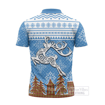 Scrymgeour Clan Christmas Zipper Polo Shirt Celtic Reindeer Style - Tartan Vibes Clothing