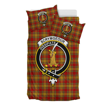 Scrymgeour Tartan Bedding Set with Family Crest