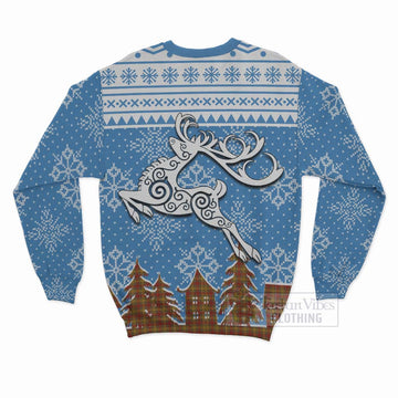 Scrymgeour Clan Christmas Sweatshirt Celtic Reindeer Style - Tartan Vibes Clothing