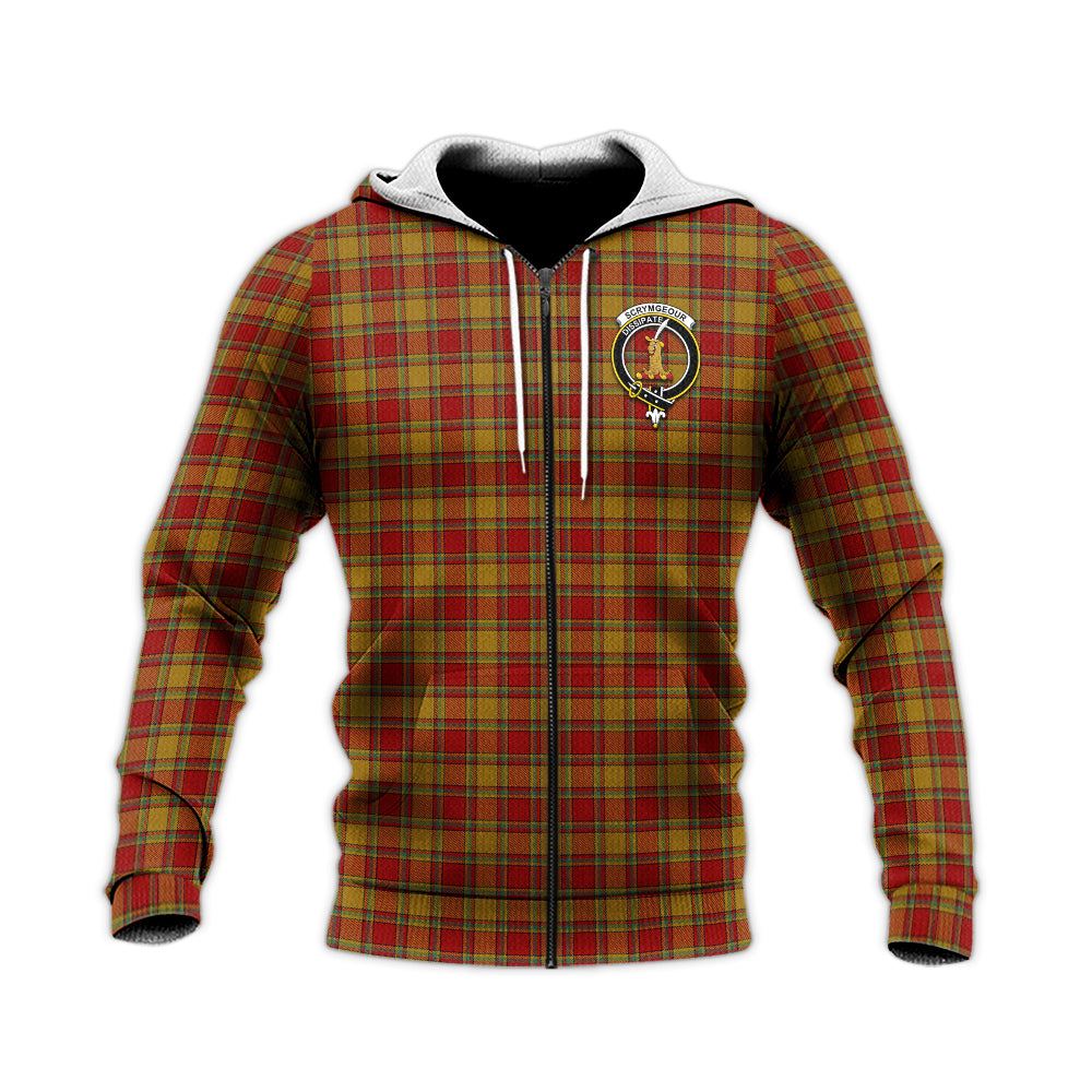 Scrymgeour Tartan Knitted Hoodie with Family Crest Unisex Knitted Zip Hoodie - Tartan Vibes Clothing