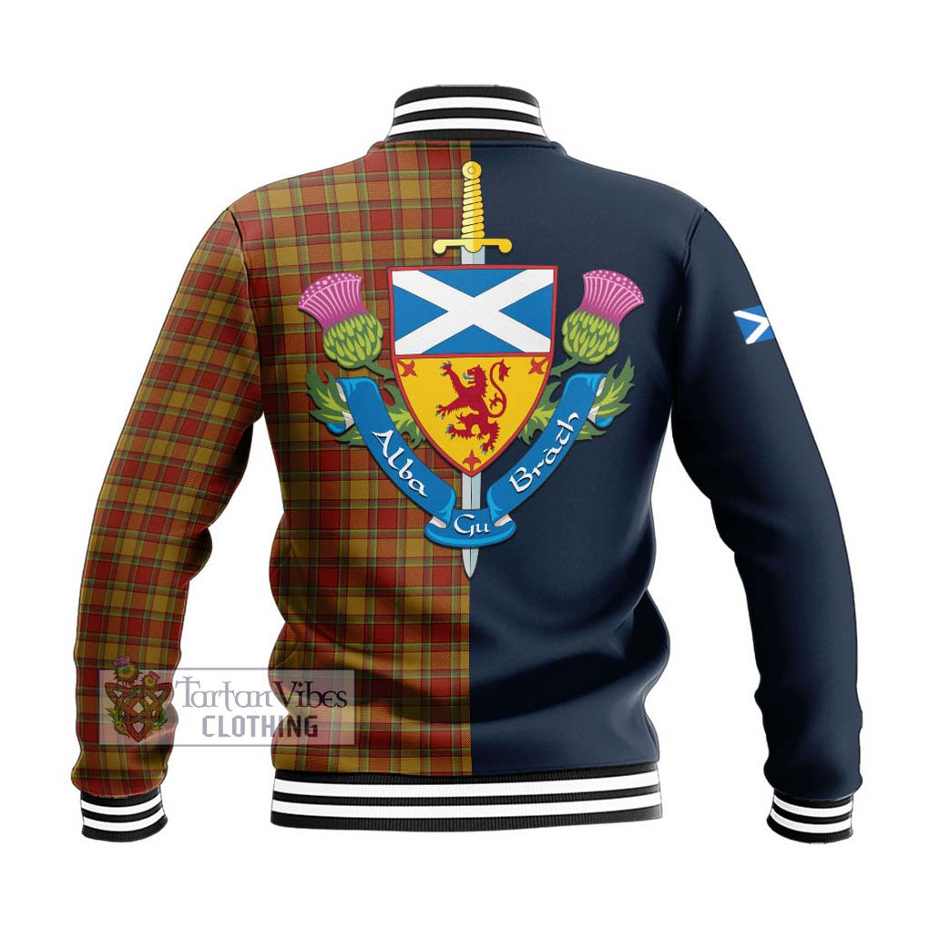 Scrymgeour Tartan Baseball Jacket Alba with Scottish Lion Royal Arm Half Style - Tartan Vibes Clothing