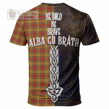 Scrymgeour Tartan Family Crest T-Shirt Alba Gu Brath Be Brave Lion Ancient Style - Tartan Vibes Clothing