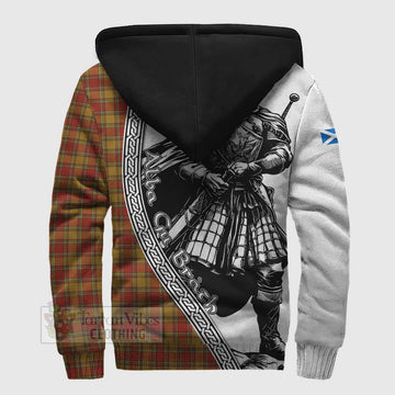 Scrymgeour Tartan Clan Crest Sherpa Hoodie with Highlander Warrior Celtic Style - Tartan Vibes Clothing