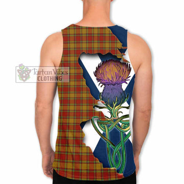 Tartan Vibes Clothing Scrymgeour Tartan Family Crest Men's Tank Top Scottish Thistle Celtic Inspired