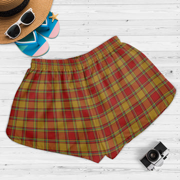 Scrymgeour Tartan Womens Shorts with Family Crest