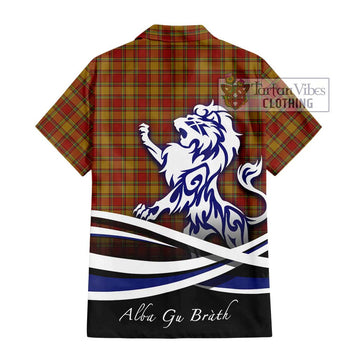 Scrymgeour Tartan Hawaiian Shirt with Alba Gu Brath Regal Lion Emblem - Tartan Vibes Clothing