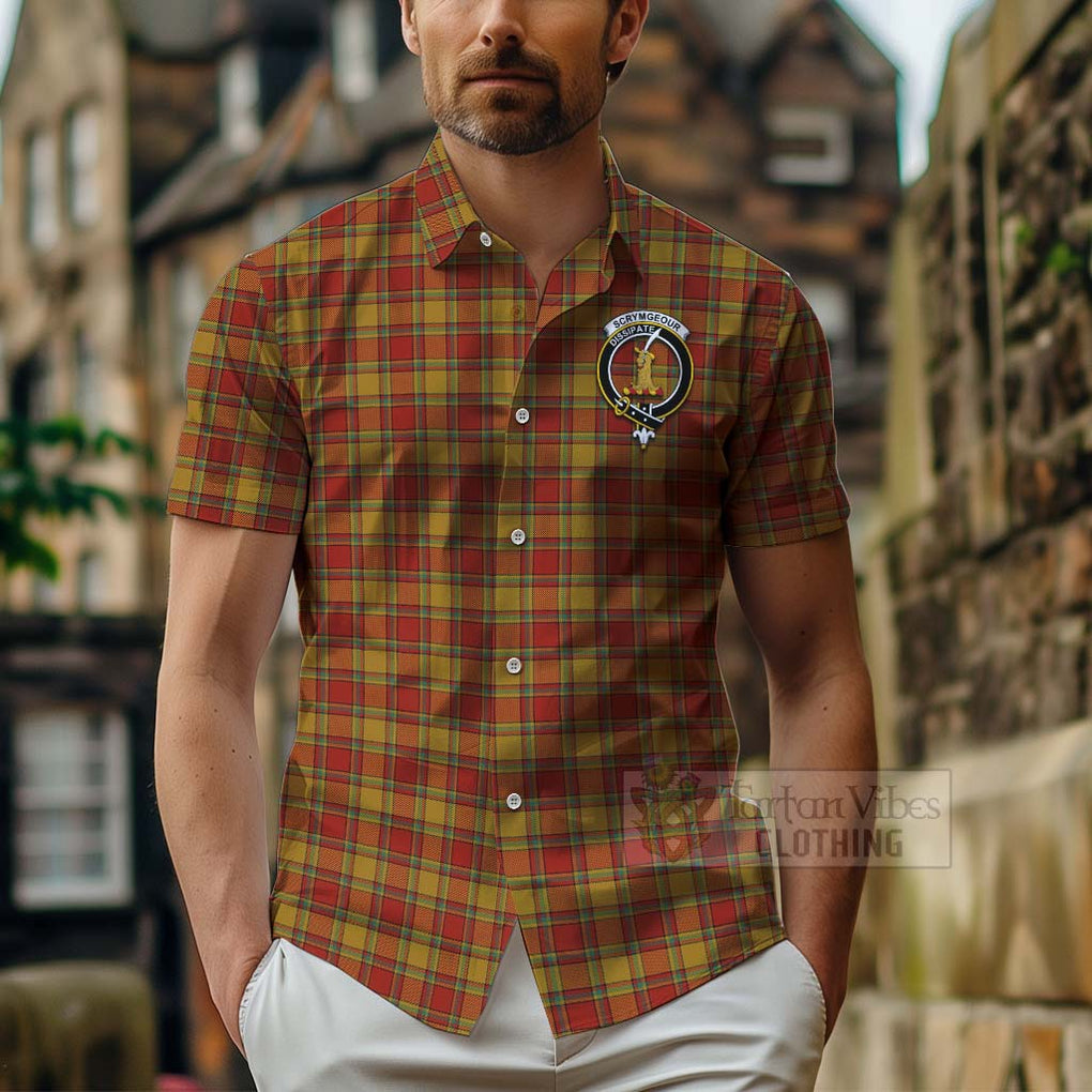 Scrymgeour Tartan Hawaiian Shirt with Family Crest Celtic Skull Style - Tartan Vibes Clothing