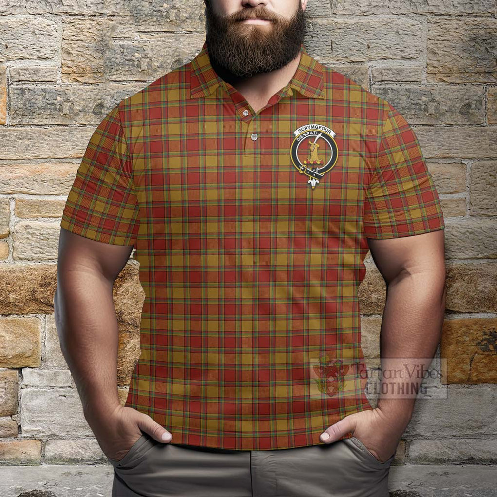 Scrymgeour Tartan Polo Shirt with Family Crest Celtic Skull Style - Tartan Vibes Clothing