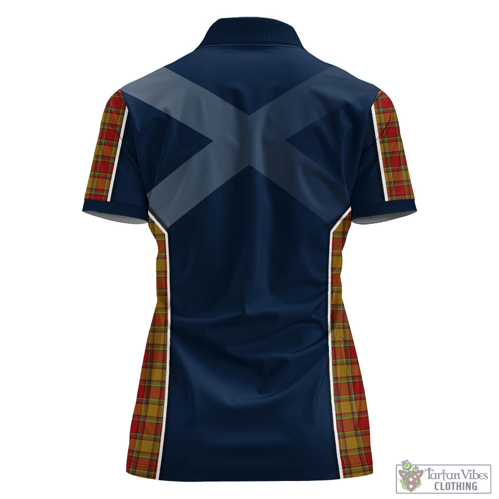 Tartan Vibes Clothing Scrymgeour Tartan Women's Polo Shirt with Family Crest and Scottish Thistle Vibes Sport Style