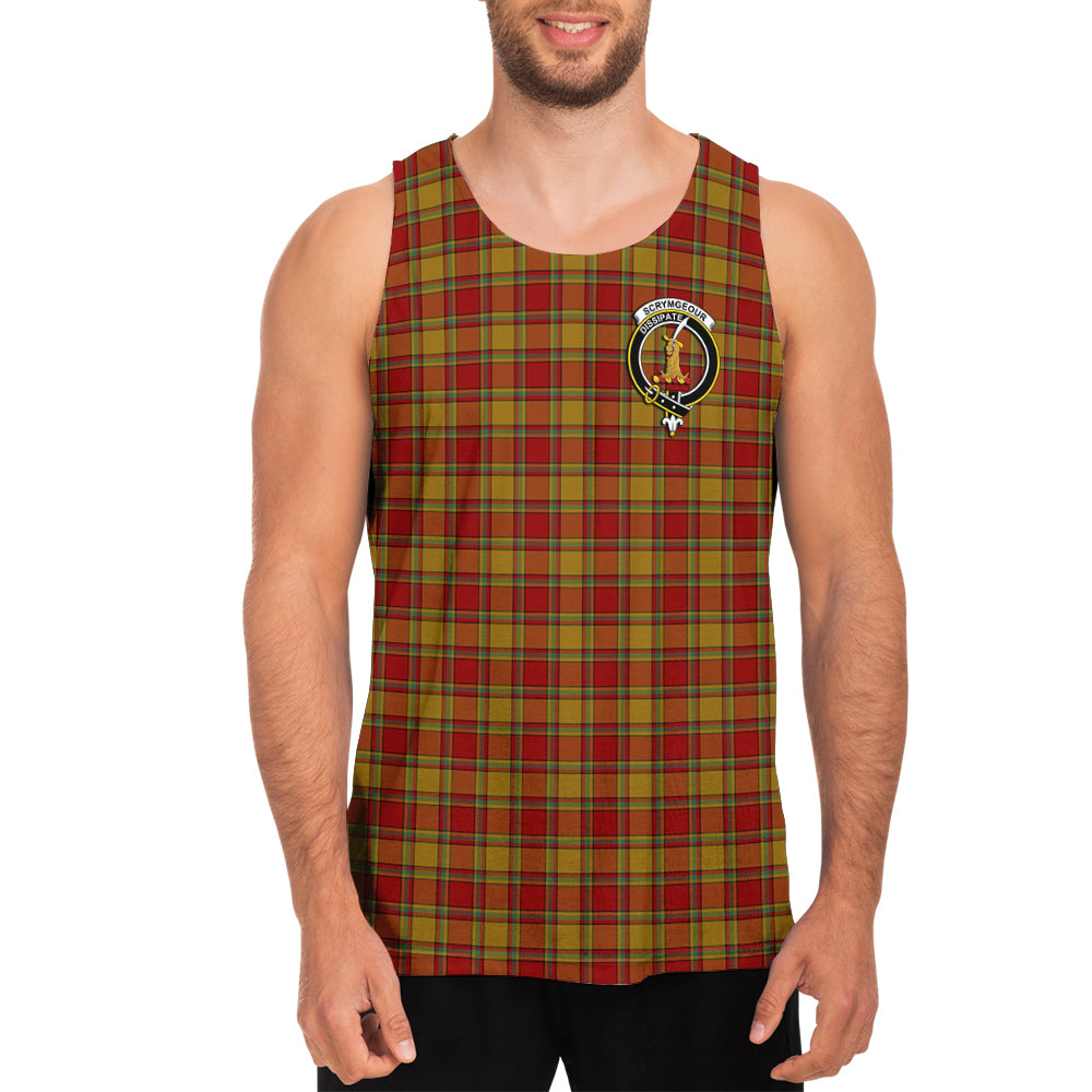 Scrymgeour Tartan Mens Tank Top with Family Crest - Tartan Vibes Clothing