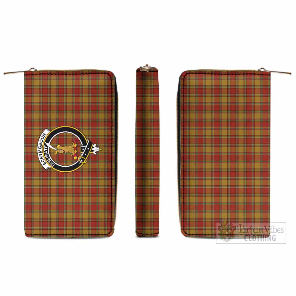 Scrymgeour Tartan Women's Leather Wallet with Family Crest - Tartan Vibes Clothing