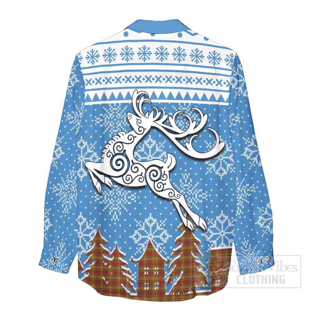 Scrymgeour Clan Christmas Women's Casual Shirt Celtic Reindeer Style - Tartan Vibes Clothing