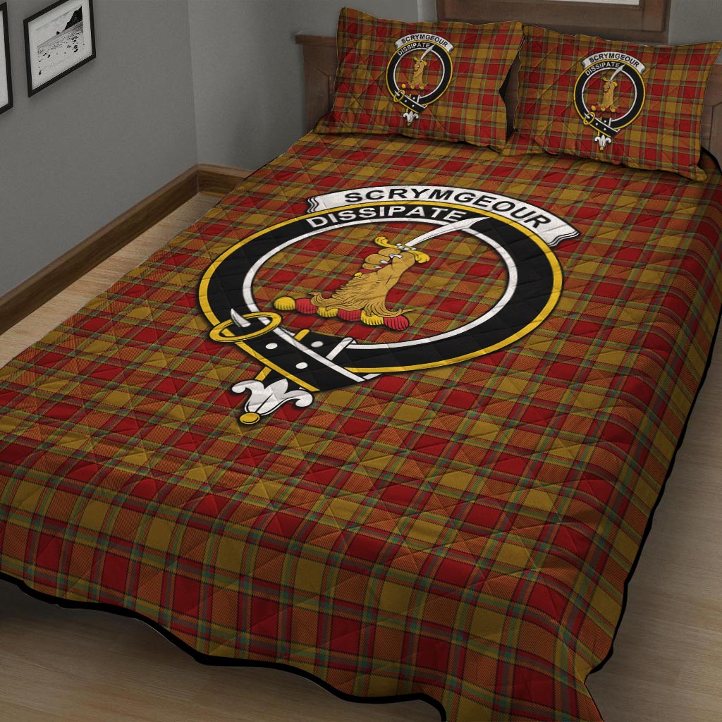 Scrymgeour Tartan Quilt Bed Set with Family Crest - Tartan Vibes Clothing