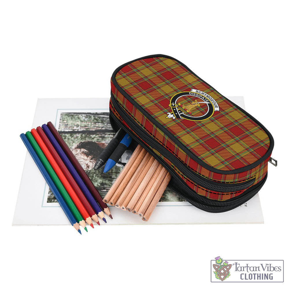 Scrymgeour Tartan Pen and Pencil Case with Family Crest - Tartan Vibes Clothing
