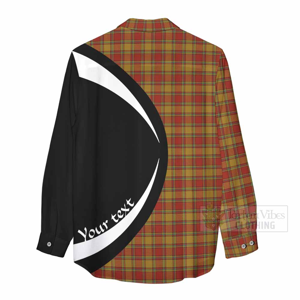 Scrymgeour Tartan Women's Casual Shirt with Family Crest Circle Style - Tartan Vibes Clothing