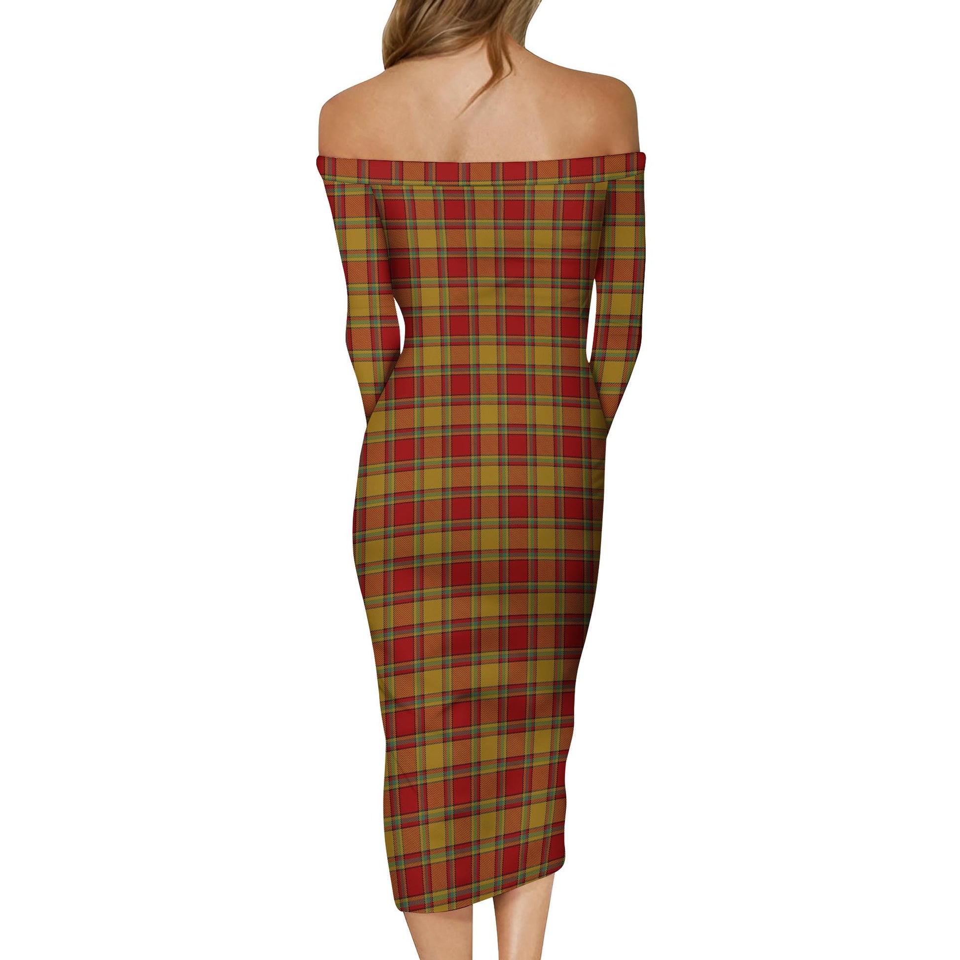 Scrymgeour Tartan Off Shoulder Lady Dress - Tartan Vibes Clothing