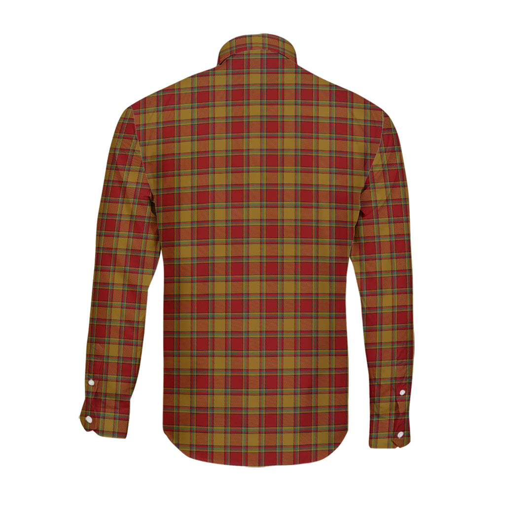 Scrymgeour Tartan Long Sleeve Button Up Shirt with Family Crest - Tartan Vibes Clothing