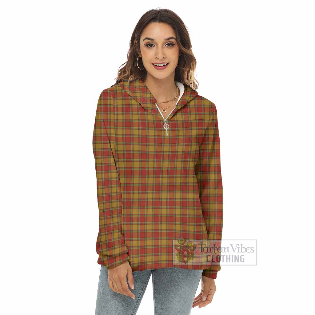 Scrymgeour Tartan Women's Borg Fleece Hoodie with Half Zip - Tartan Vibes Clothing