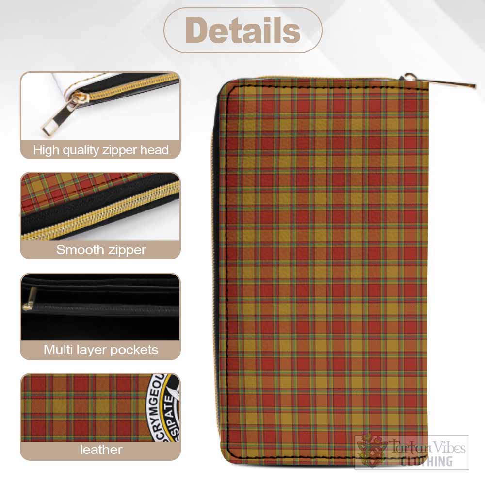 Scrymgeour Tartan Women's Leather Wallet with Family Crest - Tartan Vibes Clothing