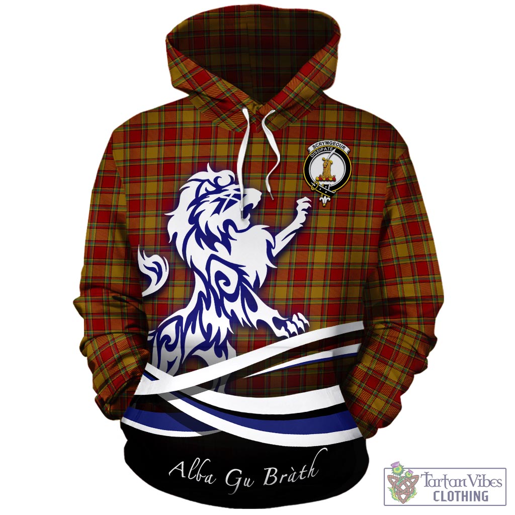 Scrymgeour Tartan Hoodie with Alba Gu Brath Regal Lion Emblem - Tartan Vibes Clothing