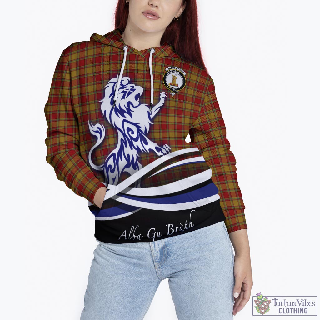 Scrymgeour Tartan Hoodie with Alba Gu Brath Regal Lion Emblem - Tartan Vibes Clothing