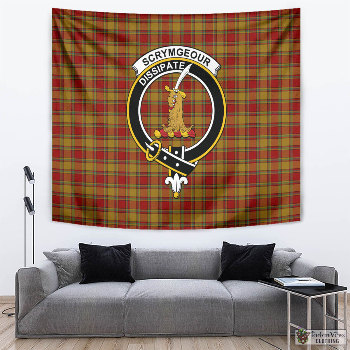 Scrymgeour Tartan Tapestry Wall Hanging and Home Decor for Room with Family Crest - Tartan Vibes Clothing