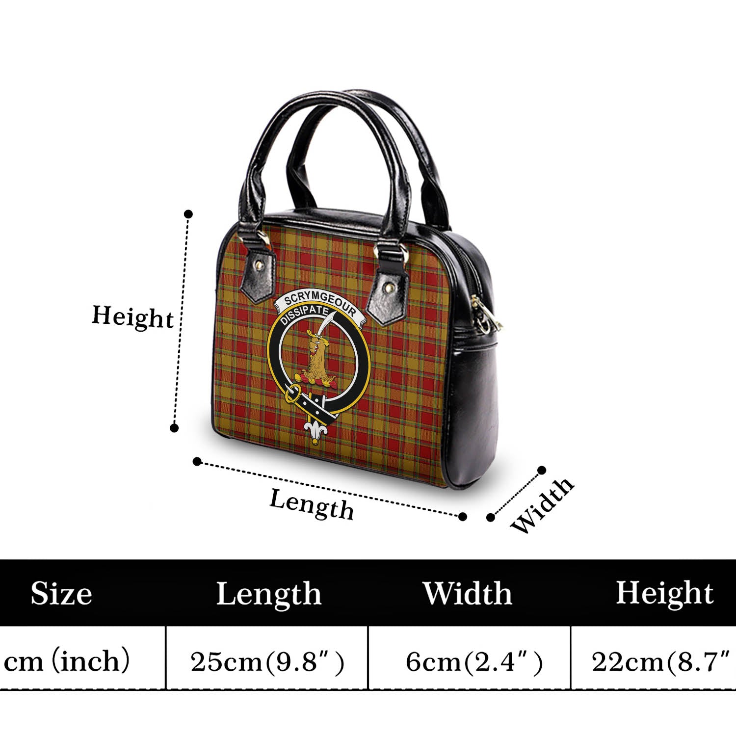 Scrymgeour Tartan Shoulder Handbags with Family Crest - Tartanvibesclothing