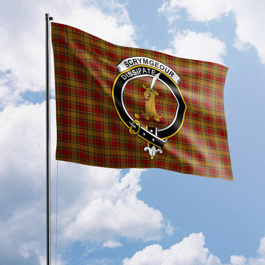 scrymgeour-tartan-flag-with-family-crest