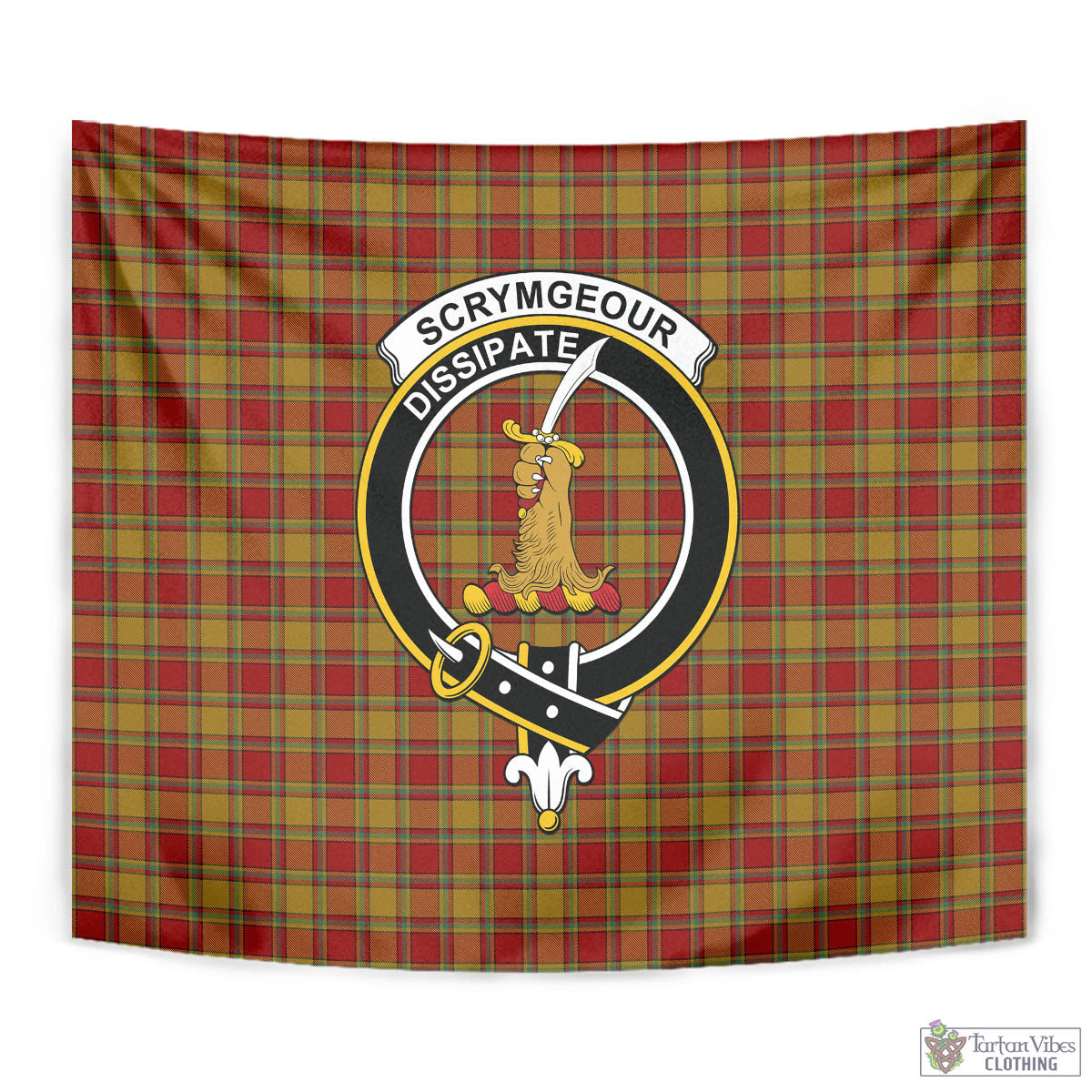 Scrymgeour Tartan Tapestry Wall Hanging and Home Decor for Room with Family Crest - Tartan Vibes Clothing
