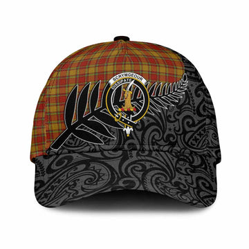 Scrymgeour Crest Tartan Classic Cap with New Zealand Silver Fern Half Style