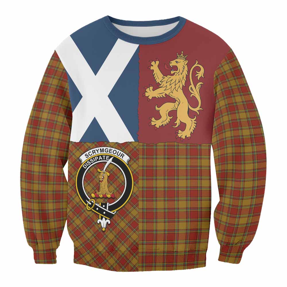 Scrymgeour Crest Tartan Sweatshirt with Lion Rampant Saltire Style