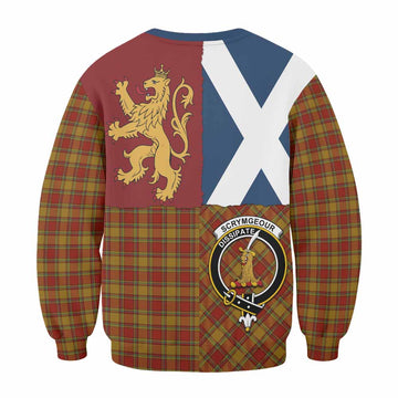 Scrymgeour Crest Tartan Sweatshirt with Lion Rampant Saltire Style