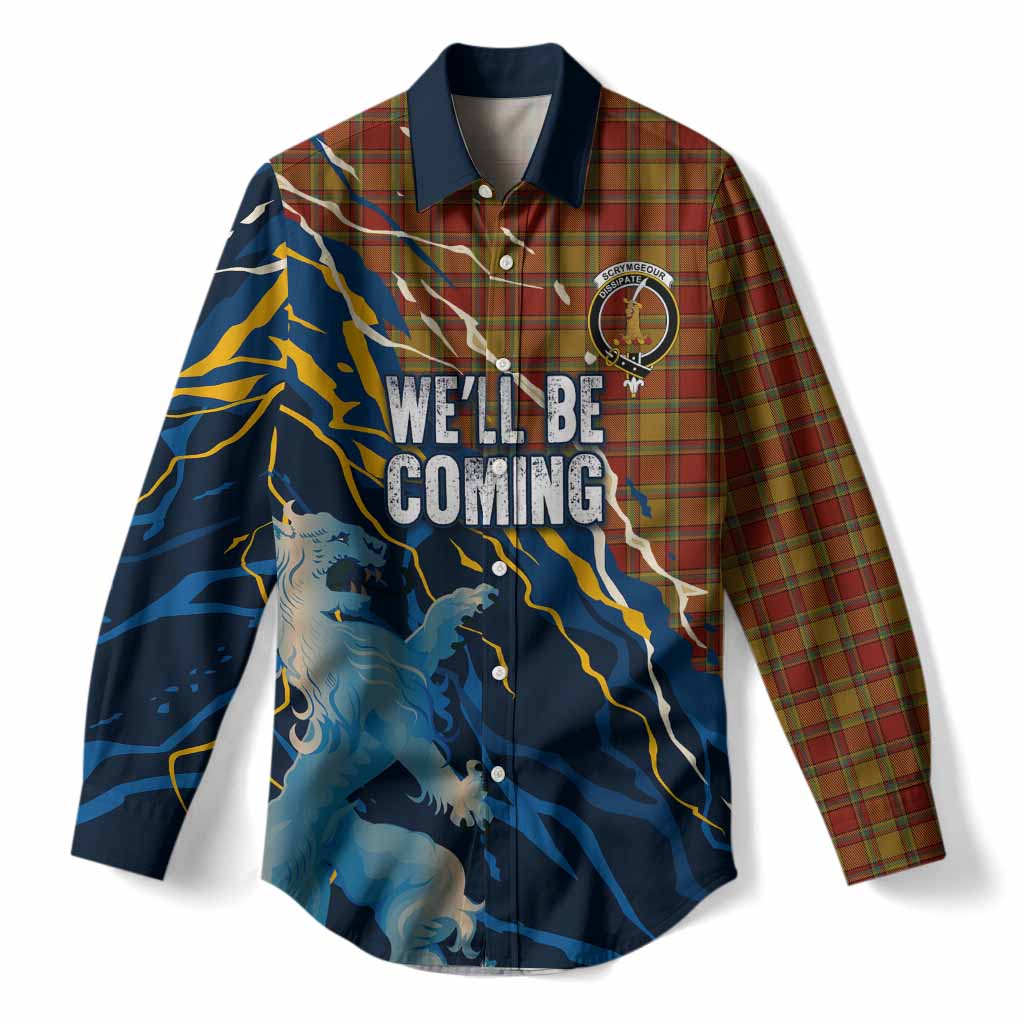 Scrymgeour Scotland Tartan Women Casual Shirt WC2026 Football - We'll Be Coming