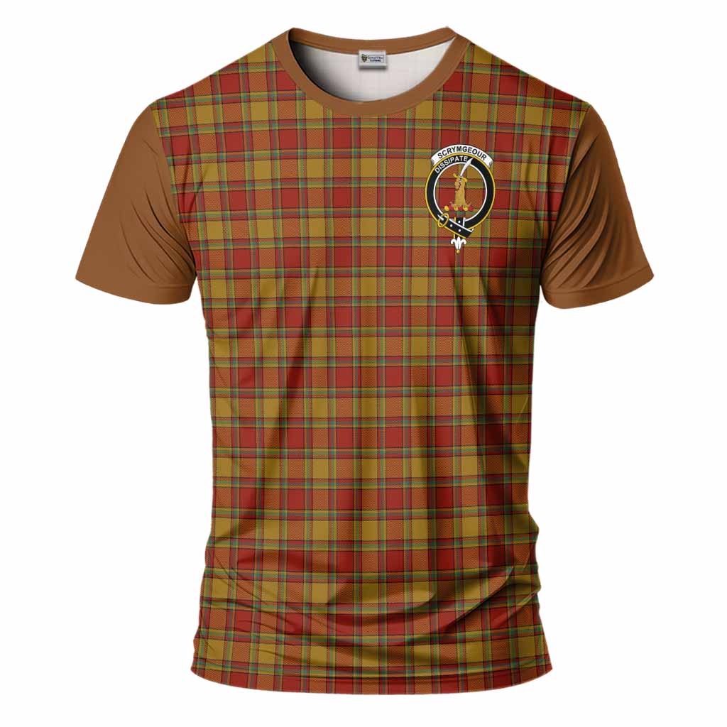 Scrymgeour Tartan Accent T-Shirt with Family Crest