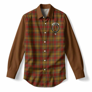 Scrymgeour Tartan Accent Women Casual Shirt with Family Crest