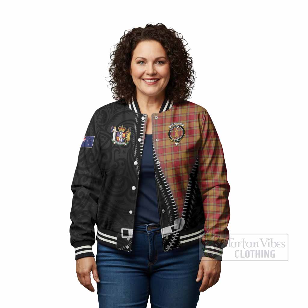 Scrymgeour Tartan Baseball Jacket New Zealand Pattern Unique Zipper Stylized