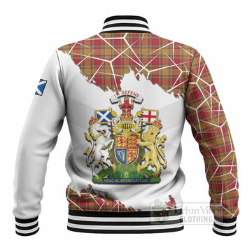 Scrymgeour Tartan Baseball Jacket with Family Crest and Lion Rampant Grunge Style