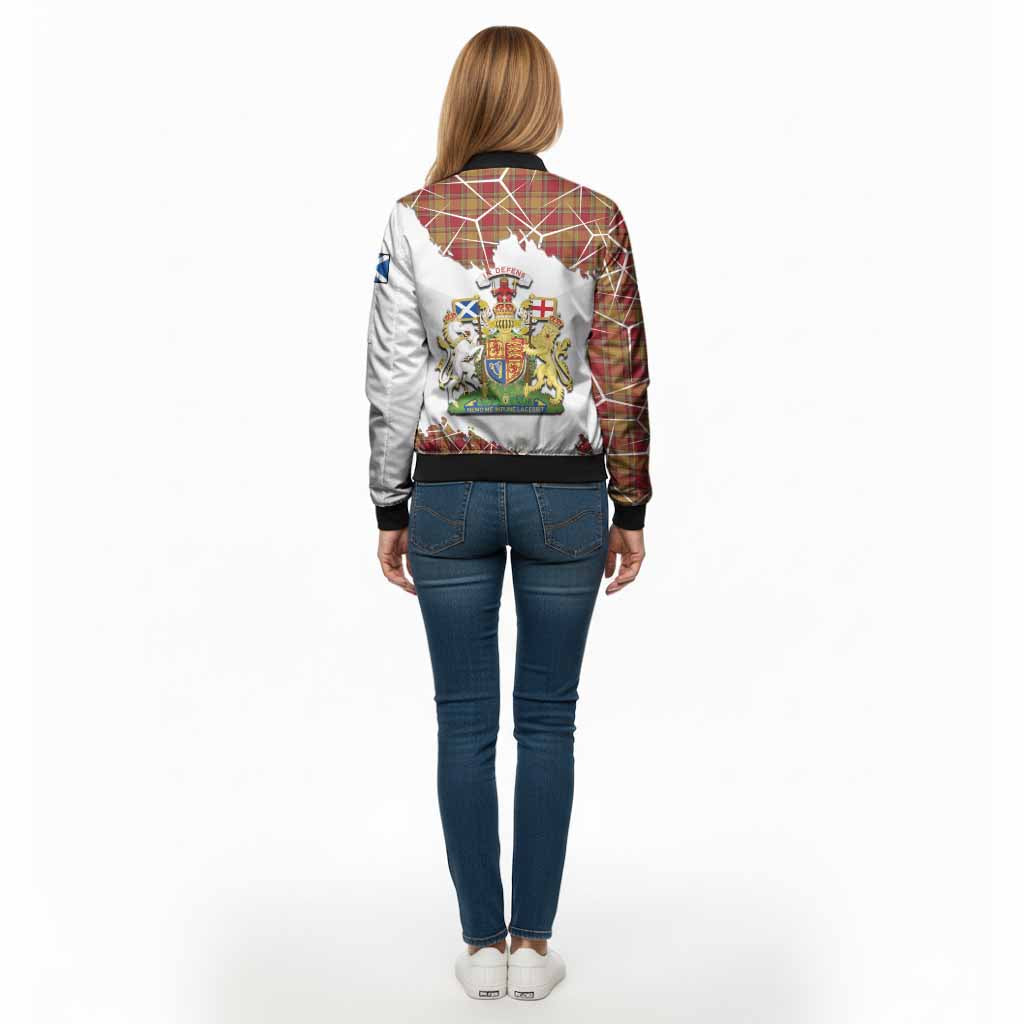 Scrymgeour Tartan Bomber Jacket with Family Crest and Lion Rampant Grunge Style