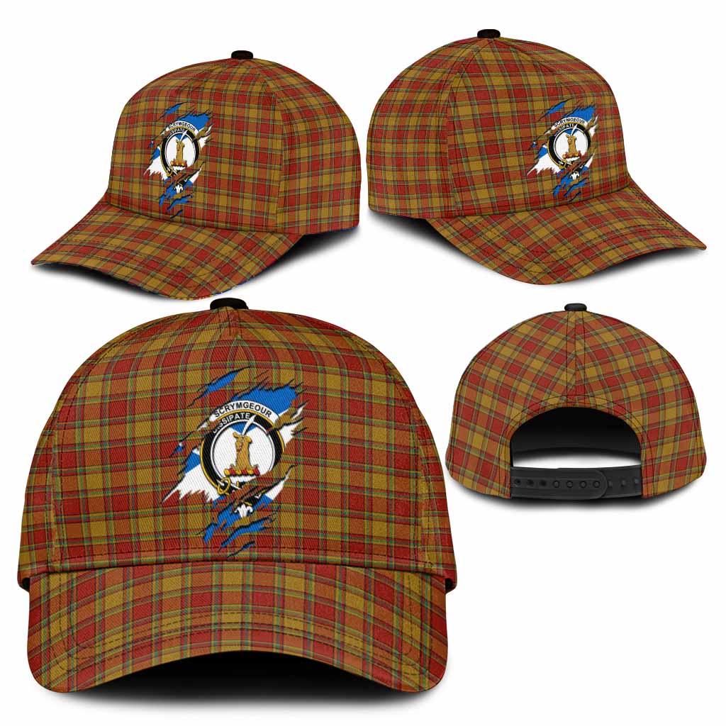 Scrymgeour Tartan Classic Cap with Family Crest In Me Style