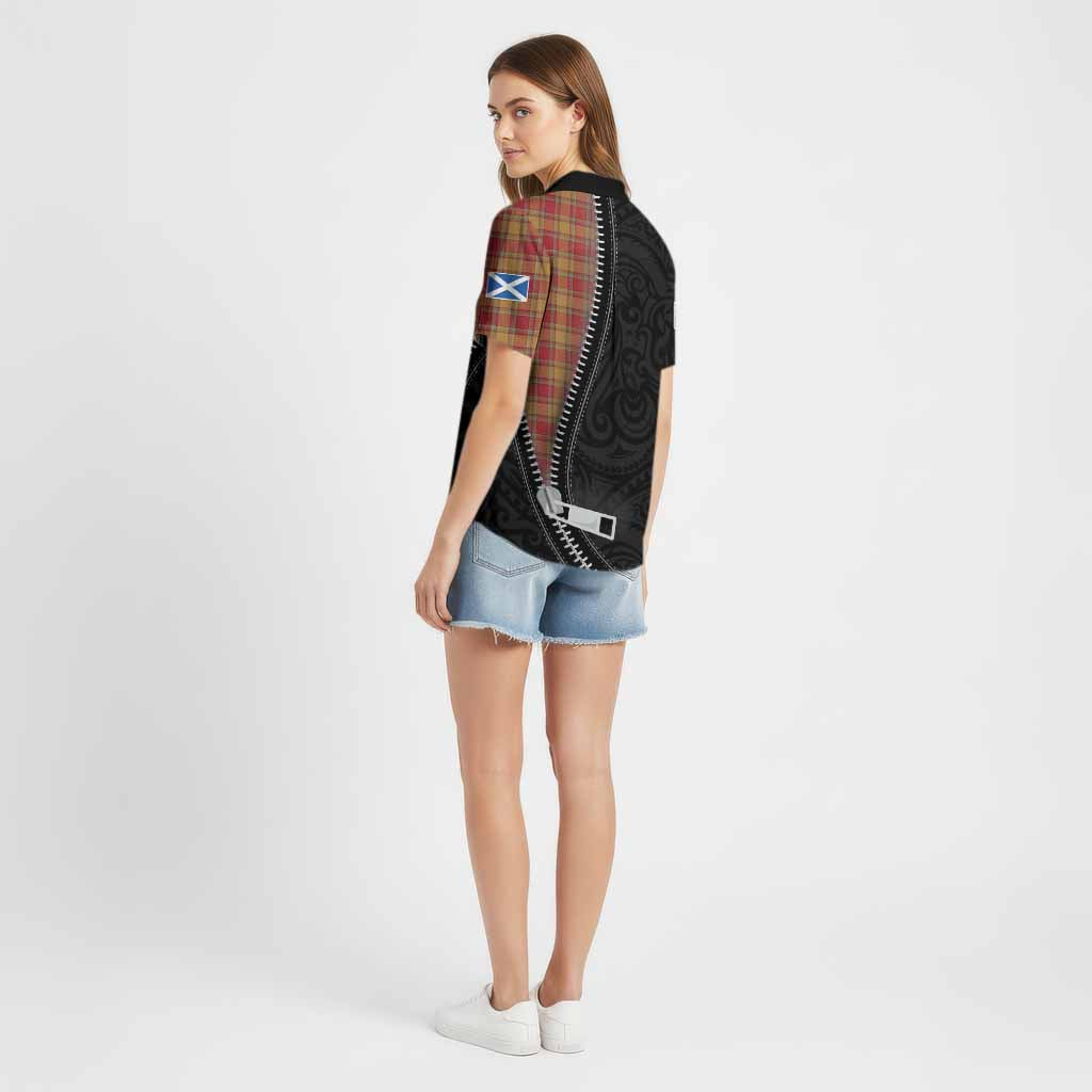 Scrymgeour Tartan Cotton Hawaiian Shirt New Zealand Pattern Unique Zipper Stylized