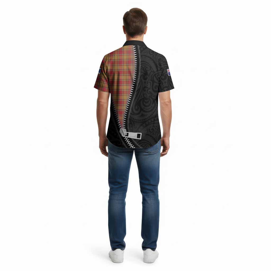 Scrymgeour Tartan Cotton Hawaiian Shirt New Zealand Pattern Unique Zipper Stylized