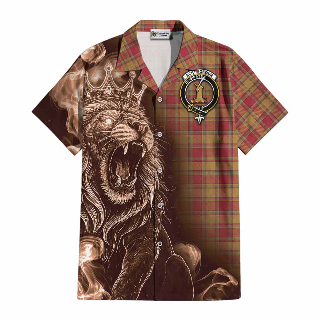 Scrymgeour Tartan Cotton Hawaiian Shirt Roaring Lion Heritage