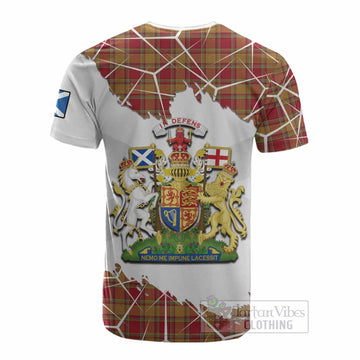 Scrymgeour Tartan Cotton T-shirt with Family Crest and Lion Rampant Grunge Style