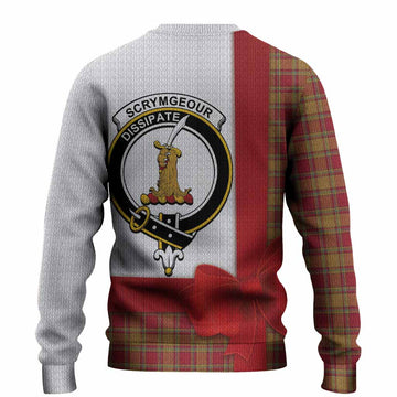 Scrymgeour Tartan Crest Christmas Christmas Ugly Sweater Highland Cow Bagpipes Coquette Bow Style