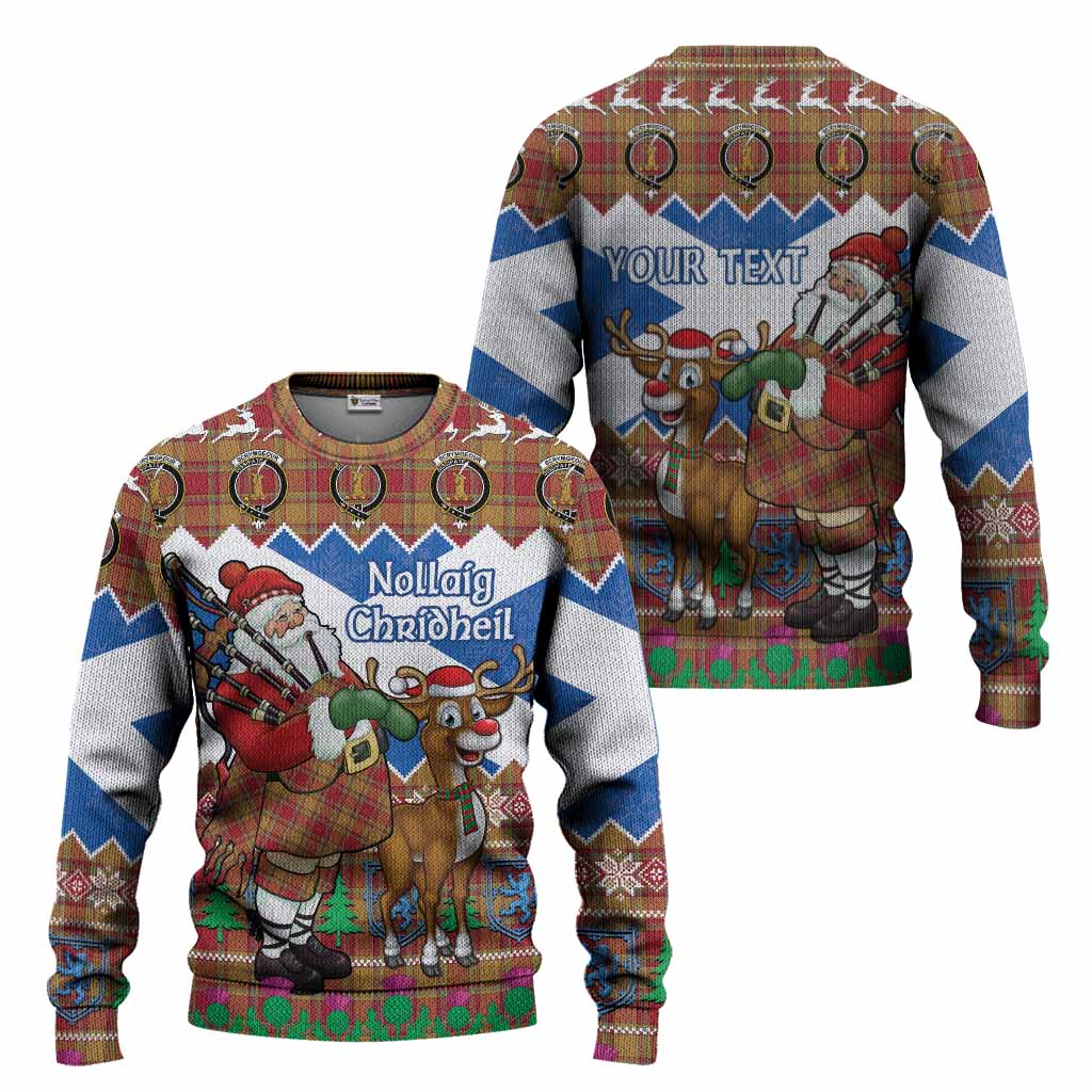 Scrymgeour Tartan Crest Christmas Christmas Ugly Sweater Scotland Santa With Bagpipes Cute Reindeer