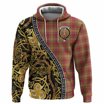 Scrymgeour Tartan Crest Hoodie Celtic Knot and Triple Trickle Spiral Symbols