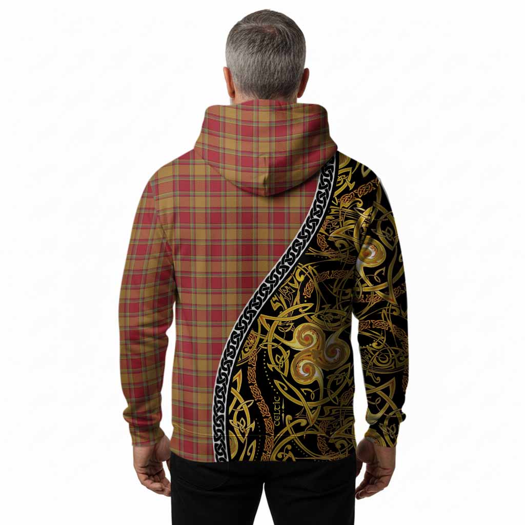 Scrymgeour Tartan Crest Hoodie Celtic Knot and Triple Trickle Spiral Symbols