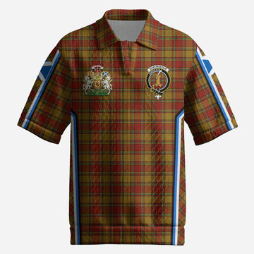 Scrymgeour Tartan Crest Men’s Polo Sweater Top Scotland Coat of Arm Flag Style